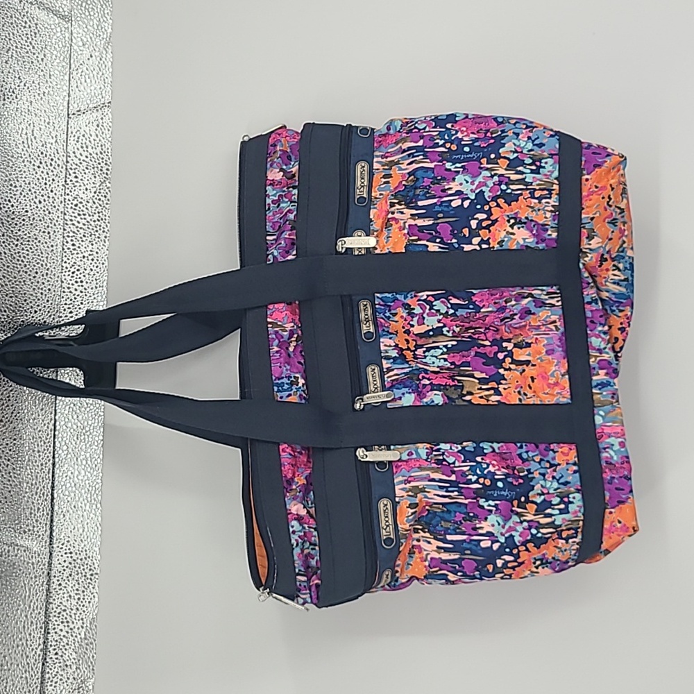 Le Sportsac medium travel tote in magnificent watercolor print